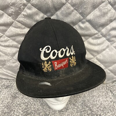 #ad Coors Hat Banquet Beer Brixton Black Snapback Baseball Cap Hat Flat Bill Vintage $9.99