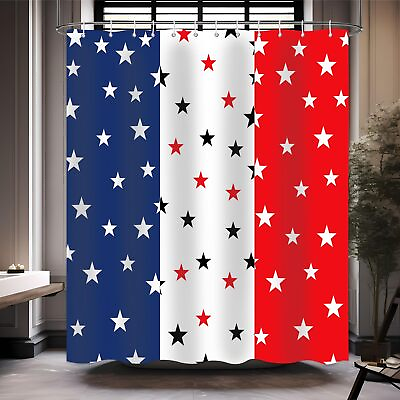 #ad American Flag Shower Curtain Kids Three Color Shower Curtain for Bathroom Blu... $30.99