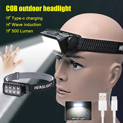 #ad #ad COB LED Headlamp USB Rechargeable Headlight Torch Work Light Bar Neck Light $10.85