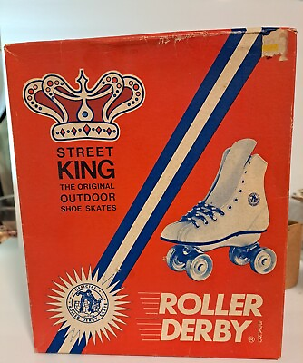 #ad Vintage Black Roller King Size 6 Roller Derby Skates Never Worn W Tags $63.00