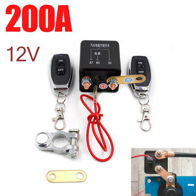 #ad Remote Battery Disconnect Switch Upgraded Kill Switch for Car Truck DC12V 200A $26.99