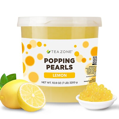 #ad Tea Zone Lemon Popping Pearls Bursting Popping Boba B2064 7 lbs for Boba Tea $24.22