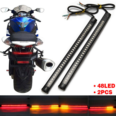 #ad Motorcycle Strip Stop Running LED Signal Brake Tail Turn Light For Suzuki Honda $10.09