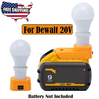 #ad Portable LED Work Light For Dewalt 20V MAX Series Lithium Battery E27 Bulb Lamp $15.51