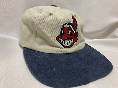 #ad Vintage Cleveland Indians Guardians Cap Dad Hat Adjustable Retro Logo Good Shape $17.80