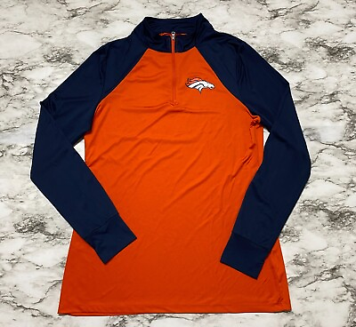#ad NFL Team Apparel TX3 Cool Womens Sweatshirt XL Orange Denver Broncos 1 4 Zip $18.71