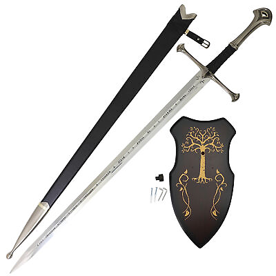 #ad REFORGED ELVEN BLADE DECORATIVE MOVIE REPLICA DISPLAY SWORD W FREE WALL PLAQUE $126.89