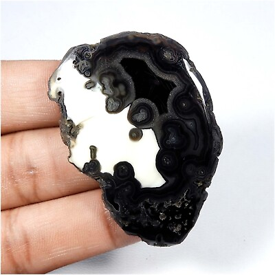 #ad Black Slice Agate Druzy Geode Cabochon Loose Natural Gemstone 102 Cts SD 504 $9.79