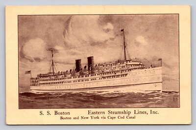 #ad Vintage SS Boston Eastern Steamship Lines P136A $4.79