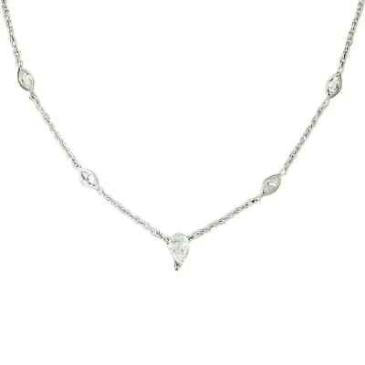 #ad 2.45 CT D VVS1 Moissanite Women#x27;s 18quot; Necklace 14k White Gold Plated Silver $117.59