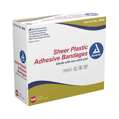 #ad Adhesive Bandages Sheer Strips Sterile 1 x3 100 bx $19.99