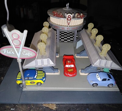 #ad Disney Pixar Flo#x27;s V8 Cafe Play set W 3 Cars Read Description Many Disney Cars $52.00