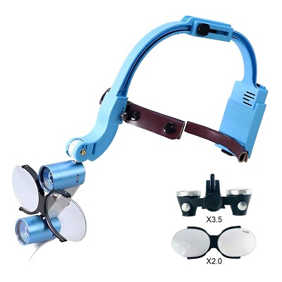 #ad Dental Double Lamp Binocular Loupe X3.5 Presbyopic Magnifying Glasses X2.0 $106.99