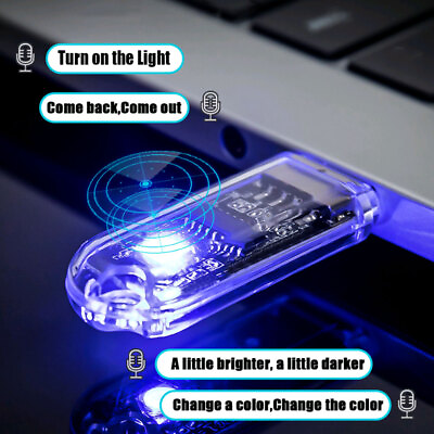 #ad Portable Smart Voice Control Night Light Sensor Light Colorful USB Night Light $6.61