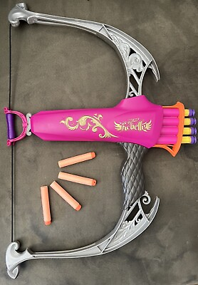 #ad Nerf Rebelle Charmed EverFierce Bow Dart Blaster Pink Toy Hasbro Tested 8 Darts $11.69