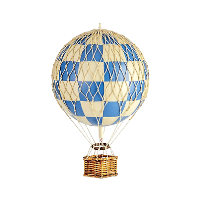 #ad Handcrafted Decorative Kids Room Checkered Blue Hot Air Balloon Model Home Décor $56.00
