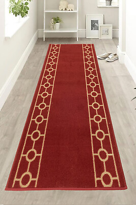 #ad Custom Size Red Design Hallway Slip Resistant Runner Rug 31quot; Width $75.99