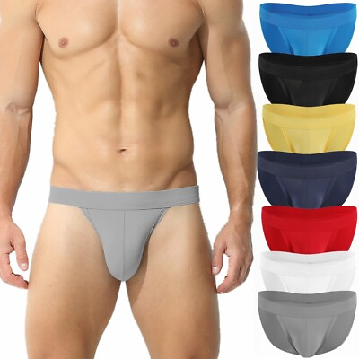 #ad Men#x27;s Sexy Underwear Briefs Bikini Jockstrap Low Rise Solid Underpants $10.34