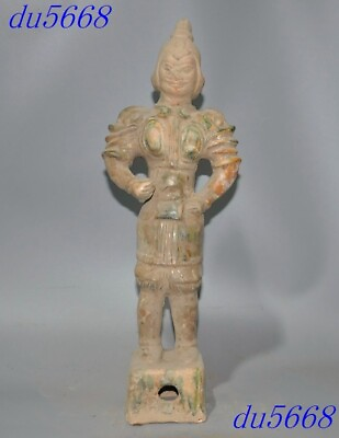 #ad Tang Dynasty tangsancai Pottery porcelain sacrifice Warrior Guard private statue $339.15