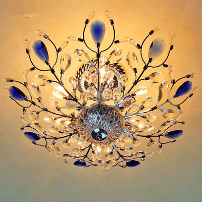 #ad LED Crystal Chandelier Lighting Ceiling Lamp Fixtures Dining Room Ceiling Light $329.73