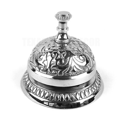 #ad Victorian Style Service Help Desk Counter Bell Polished Nickel Carved Floral $26.95