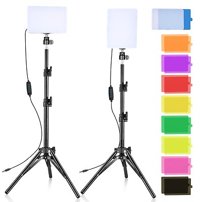 #ad 2 Pack LED Video Light Kit 6500K Dimmable USB Photography Lighting Kit Stream... $36.01