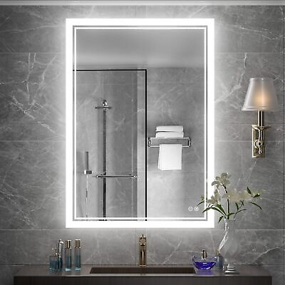 #ad Bathroom Backlit LED Mirror Illuminated Wall Touch Anti fog Vanity Mirror 3 Size $82.95