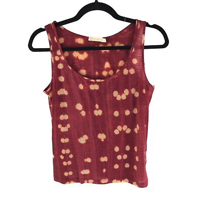 #ad Chaiken Womens Tank Top Wool Geometric Dots Red Burgundy M $16.99