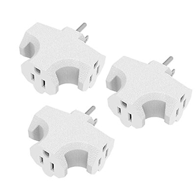 #ad 3 Plug Outlet Adapter T shaped Heavy Duty Outlet Extender，T Shaped Adapter，... $20.45