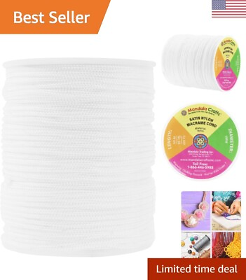 #ad Braided Nylon Satin Cord 2mm White Cord for Bracelets amp; Crafts $22.99