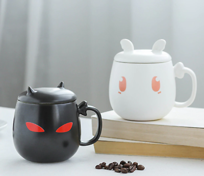 #ad 300ml Kawaii Couple Angel Devil Cute Cartoon Ceramic Mug Drink Coffee Tea Cup AU $59.97