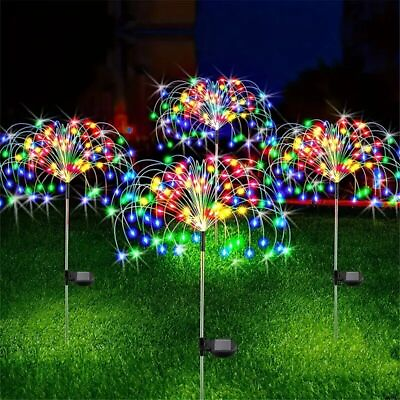 #ad Xmas Garden Solar Firework Lights Outdoor Waterproof Path Lawn Lamp Decor 150LED $10.49