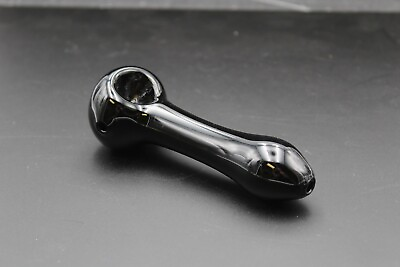 #ad 4quot; DARK STAR all Black Glass Tobacco Smoking Pipe Bowl THICK Glass Pipes $16.95