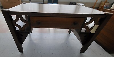 #ad Antique Teacher#x27;s Desk Solid Oak $500.00