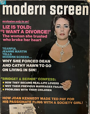 #ad Modern Screen Liz is told: I want a Divorce January 1973 Magazine $4.00