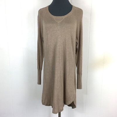#ad Kaisely Sheath Dress XL Beige Cotton Knit Knee Length 36x35 $9.25