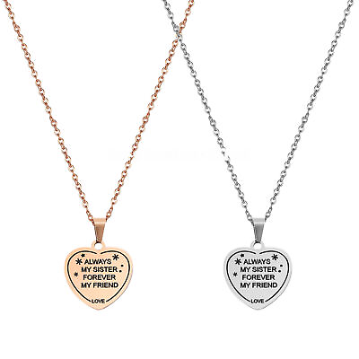 #ad Always My Sister Forever My Friend Stainless Steel Family Friendship Necklace $10.99