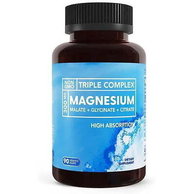 #ad Bio Triple Magnesium Complex 300mg of Magnesium Glycinate 90 capsules $19.99