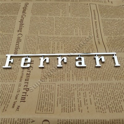 #ad 1PC Ferrari Rear Badge Emblem Chrome Silver New Fits Many 20cm*2.78cm $279.56