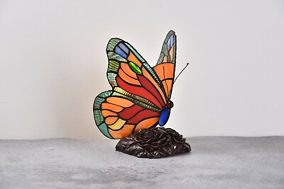 #ad Stained Glass Butterfly Style Retro Tiffany Accent Lamp Table Lamp Desk Lamp 8quot;H $53.94