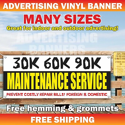 #ad MAINTENANCE SERVICE Advertising Banner Vinyl Mesh Sign AUTO REPAIR MECHANIC AC $69.95