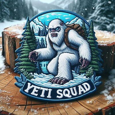 #ad Yeti Patch Iron on Applique Nature Outdoor Cryptid Badge Creature Legend $5.87