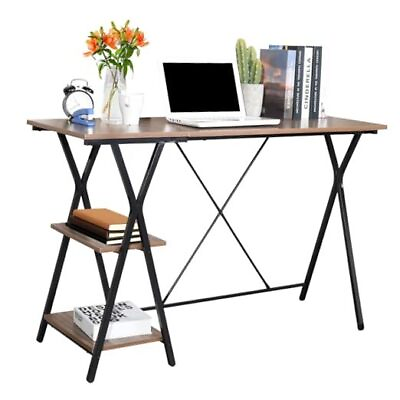 #ad Industrial Computer Desk with Shelves 47 Inches Writing Desk Study $62.82