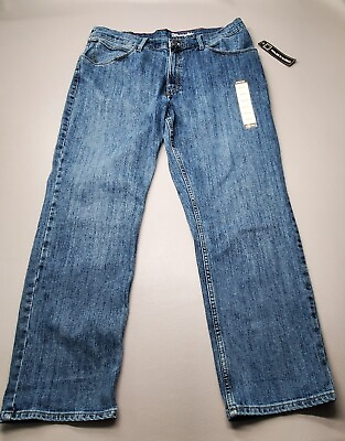 #ad Wrangler Stretch Denim Straight Leg Jeans Medium Wash Mid Rise Men#x27;s Size 38x30 $18.58