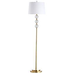 #ad 1 Light Incandescent Crystal Floor Lamp with Aged Brass amp; White Shade $218.00