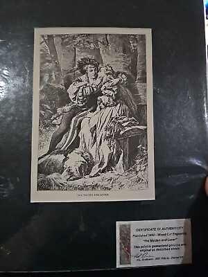 #ad Vintage Lithograph quot;The Maiden and Loverquot; Benczur Gyula Artist $23.99