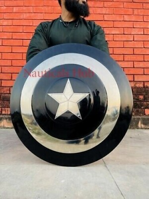 #ad Cosplay Soldier Replica Look Us Shield Captain America Black Round Shield Gift $120.00