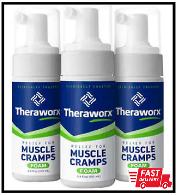 #ad 3 PACK Theraworx Non Greasy Fast Acting Muscle Cramp Spasms Natural Relief $29.55
