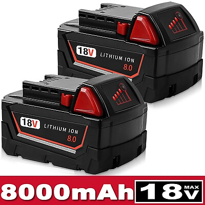 #ad 2pack For Milwaukee for M18 18V 8AH Extended Capacity Lithium Battery 48 11 1860 $42.23