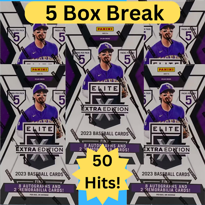 #ad 2023 Panini Elite Extra Edition Baseball Hobby PYT 5 Box Break #456 50 HITS $44.99